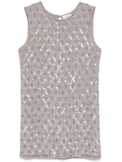 P.a.r.o.s.h Gray Tank Top With Sequins In Multicolor