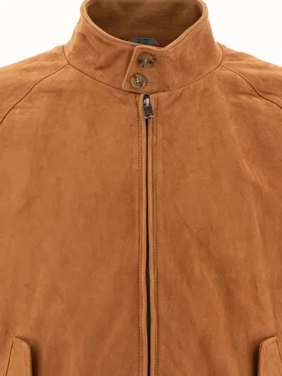 Baracuta Buttoned High Collar Jacket With Raglan Sleeves