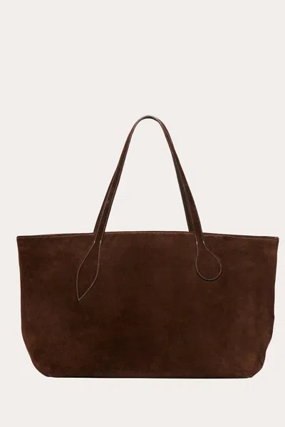 Liffner Mega Sprout Tote Dark Brown Suede In Brown