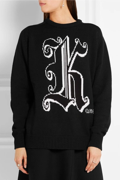 Shop Christopher Kane Intarsia Wool Sweater