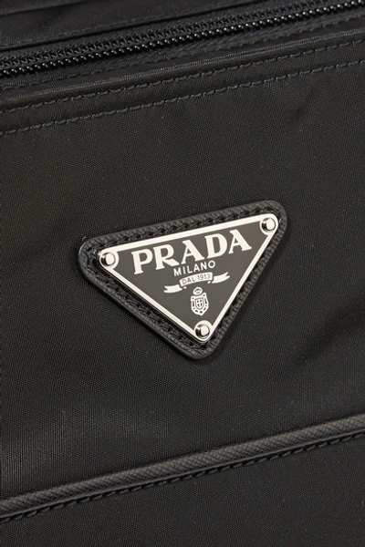 Shop Prada Vela Leather-trimmed Shell Tote