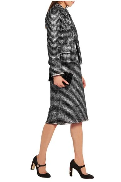 Shop Dolce & Gabbana Houndstooth Tweed Jacket