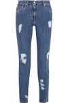 MOSCHINO Distressed mid-rise slim-leg jeans