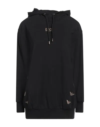 Ea7 Woman Sweatshirt Black Size L Cotton, Modal, Elastane In Black