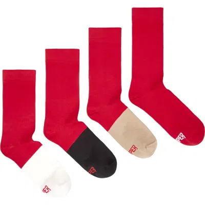Camper Unisex Socks In Red,black,white