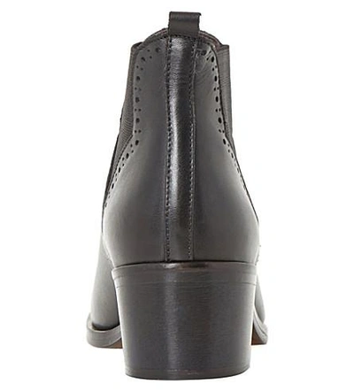 Shop Dune Parnell Leather Chelsea Ankle Boots In Black-leather