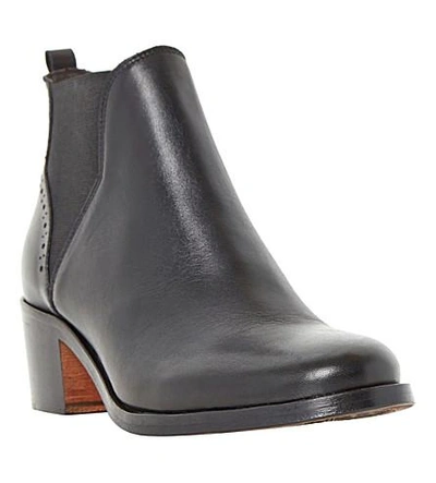 Shop Dune Parnell Leather Chelsea Ankle Boots In Black-leather