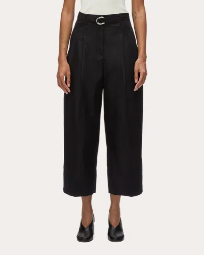 3.1 Phillip Lim Women's Poplin Double Pleat Wide Cropped Pants In Black
