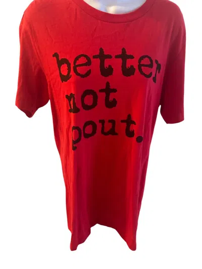 Glam N Go Boutique Women's Better Not Pout Graphic Tee In Red In Red