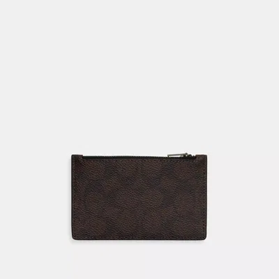 Coach Outlet Zip Card Case In Signature In Multi