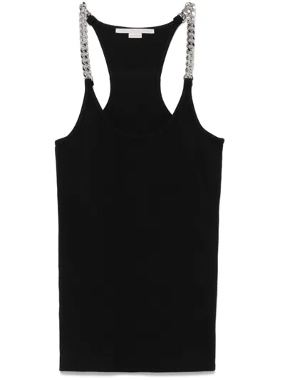 Stella Mccartney Sleeveless Top With Chain-link Detailing In Black