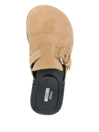 Moschino Mules In Beige