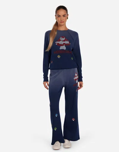 Lauren Moshi Anela Woodstock Shrooms In Navy Ombre
