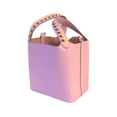 Pre-owned Hermes Picotin 18 Palladium Hardware Knitted Handle Mauve Sylvestre