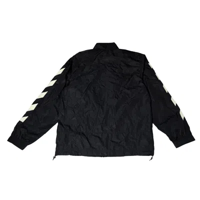 Off-white Diagonal-stripe Nylon Track Jacket Black In Xl