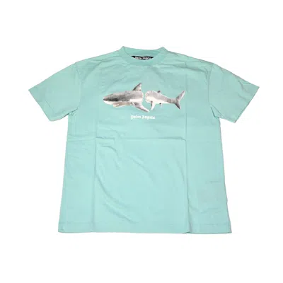 Palm Angels White Shark Classic T-shirt Light Green White