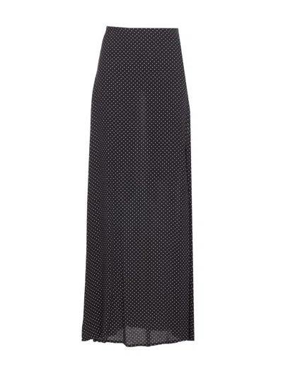 Mar De Margaritas Polka-dot Maxi Skirt In Black
