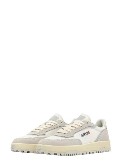 Autry Marshmallow And White Mesh And Suede Wildpace Low Sneakers In White