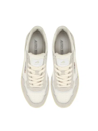 Autry Marshmallow And White Mesh And Suede Wildpace Low Sneakers In White