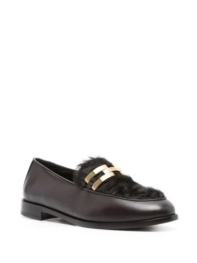 Aquazzura 10mm Brandi Leather Loafers In Brown