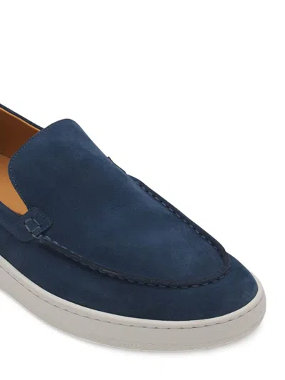 Lanvin Slip-on Suede Sneakers With Contrasting Rubber Sole In Blue
