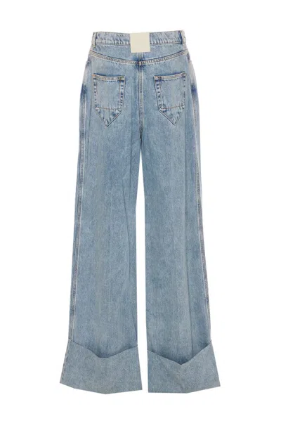 Lanvin Blue Wide-leg Cuffed Jeans In Blue