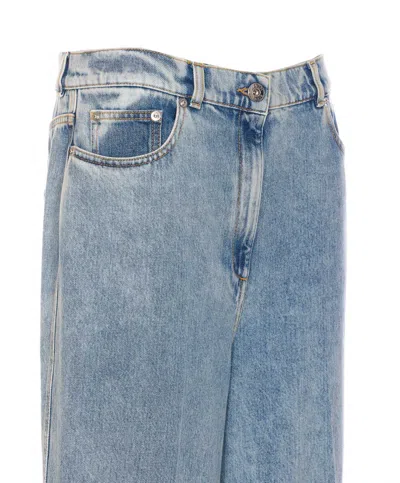Lanvin Blue Wide-leg Cuffed Jeans In Blue