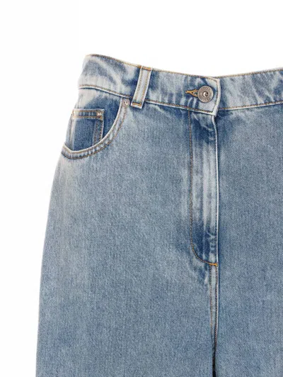 Lanvin Blue Wide-leg Cuffed Jeans In Blue