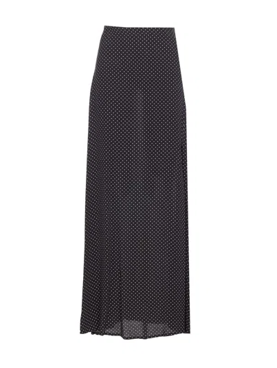 Mar De Margaritas Polka-dot Maxi Skirt In Black