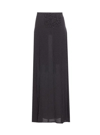 Mar De Margaritas Polka-dot Maxi Skirt In Black