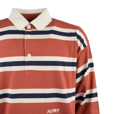 Autry Orange Polo Shirt With Lettering Logo Embroidered On The Front In Orange