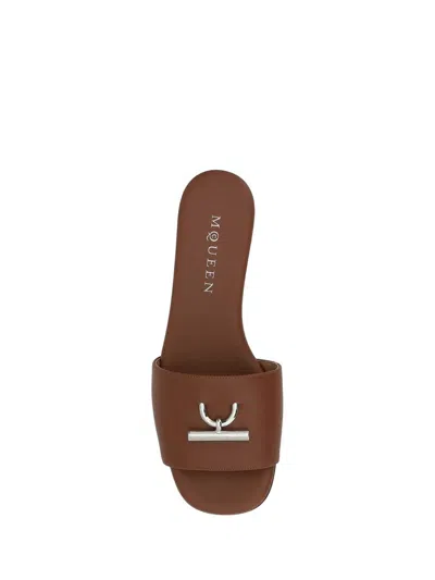Alexander Mcqueen Flat Sandals  Woman Color Brown In Brown