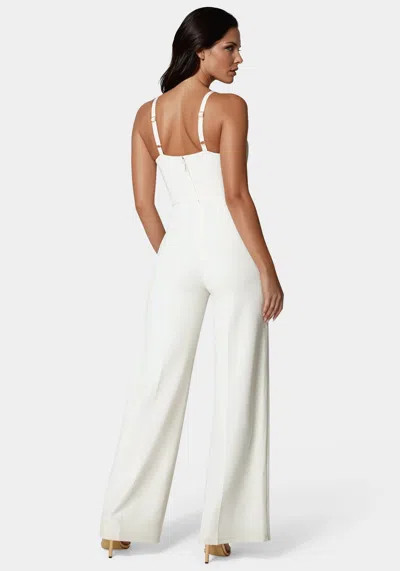 Bebe Halter Palazzo Leg Jumpsuit In Pristine