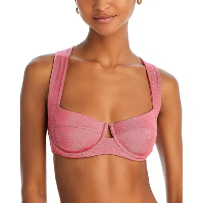Peixoto Chloe Womens Solid Metallic Bikini Swim Top In Multi