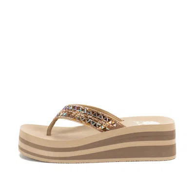 Yellow Box Women's Kaduna Platform Sandal In Taupe In Grey