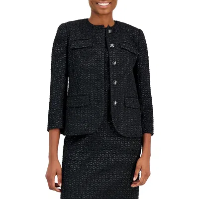 Anne Klein Womens Metallic Polyester Collarless Blazer In Multi