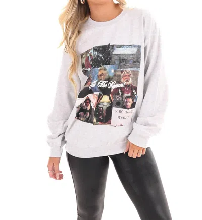 Friday + Saturday Tis The Season Sweatshirt In Ash In Grey