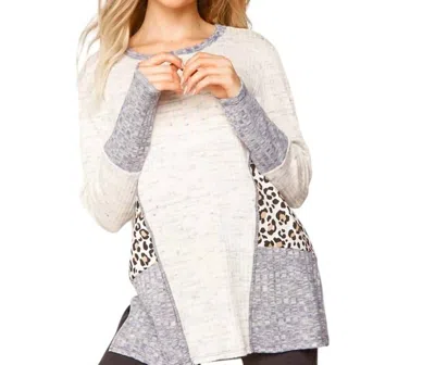 Haptics Stylish Splendor Knit Top In Beige Multi In Beige