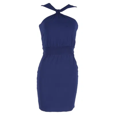 Diane Von Furstenberg Mini Dress In Blue Polyester In Blue