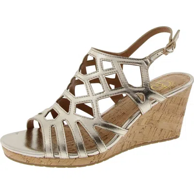 White Mountain Flaming Wedge Sandals In Gold