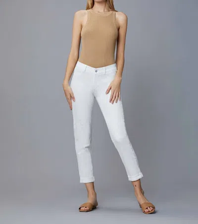 Dl1961 - Women's Patti Straight High Rise Jean In White Distressed In Multi