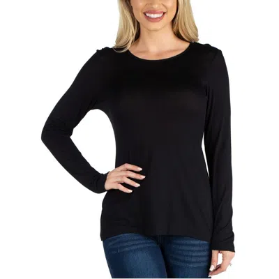 24seven Comfort Apparel Plus Womens Solid Jersey Mini Dress In Black
