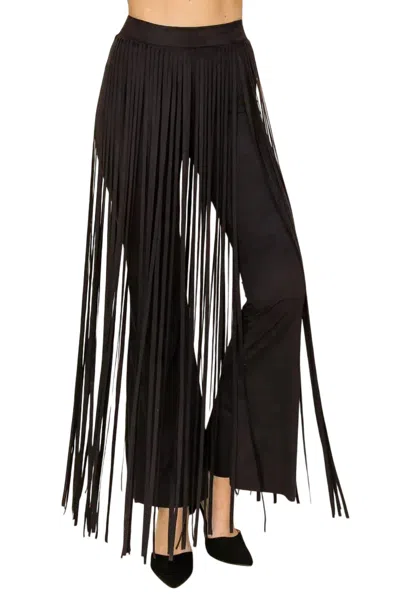 Vocal Apparel Feeling Free Fringe Pant In Black In Black
