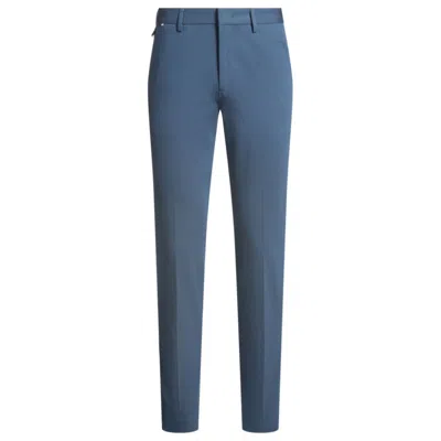 Hugo Boss Mens Slim Fit Chinos In Stretch-cotton Satin In Blue