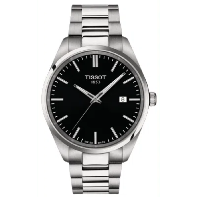 Tissot Pr 100 Quartz Black Dial Stainless Steel Men's Watch T150.410.11.051.00 In Black