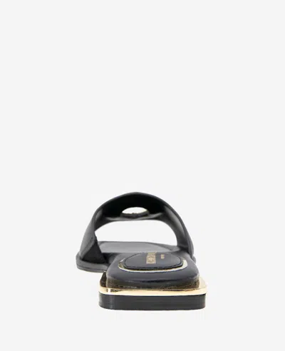 Kenneth Cole Asher Leather Metal Ring Sandal In Black Leather