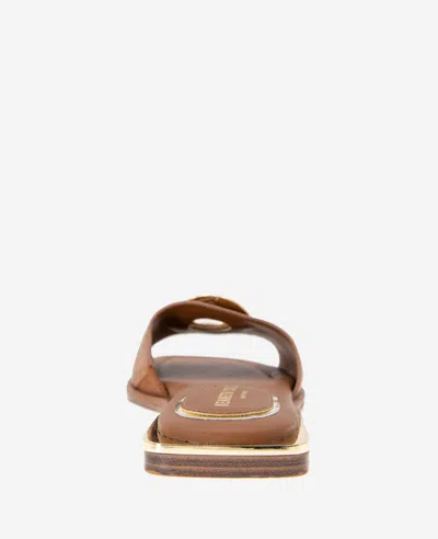 Kenneth Cole Asher Leather Metal Ring Sandal In Tan Leather