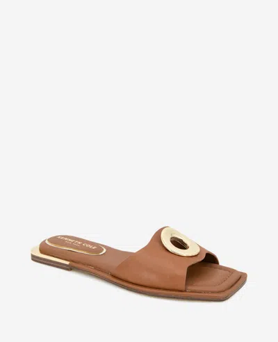 Kenneth Cole Asher Leather Metal Ring Sandal In Tan Leather