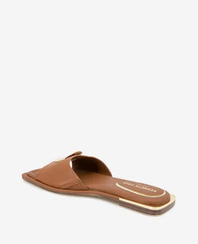 Kenneth Cole Asher Leather Metal Ring Sandal In Tan Leather