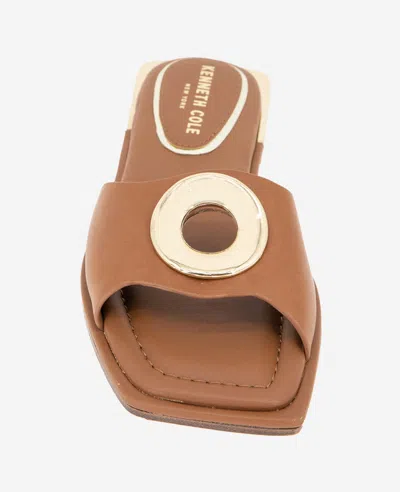 Kenneth Cole Asher Leather Metal Ring Sandal In Tan Leather